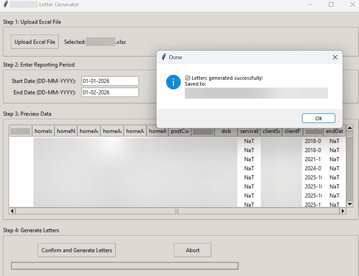 Python Tkinter Interface